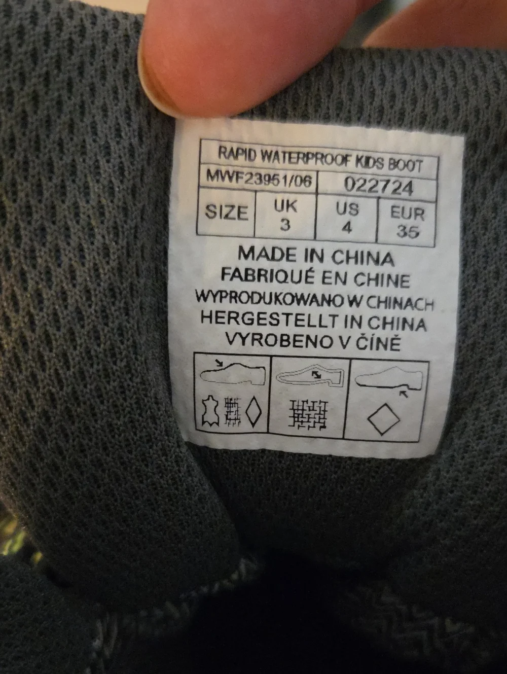 Mountain Warehouse Kids' Grey and Neon Green Hiking Boots Size 4